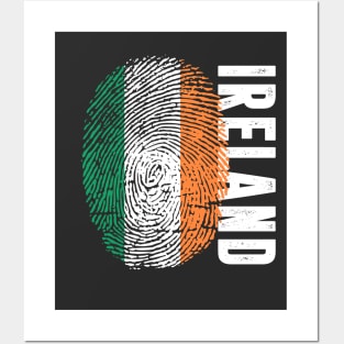 Ireland Flag Fingerprint My Story DNA Irish Posters and Art